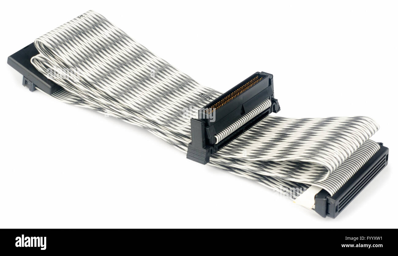 Ribbon SCSI data cable Stock Photo Alamy