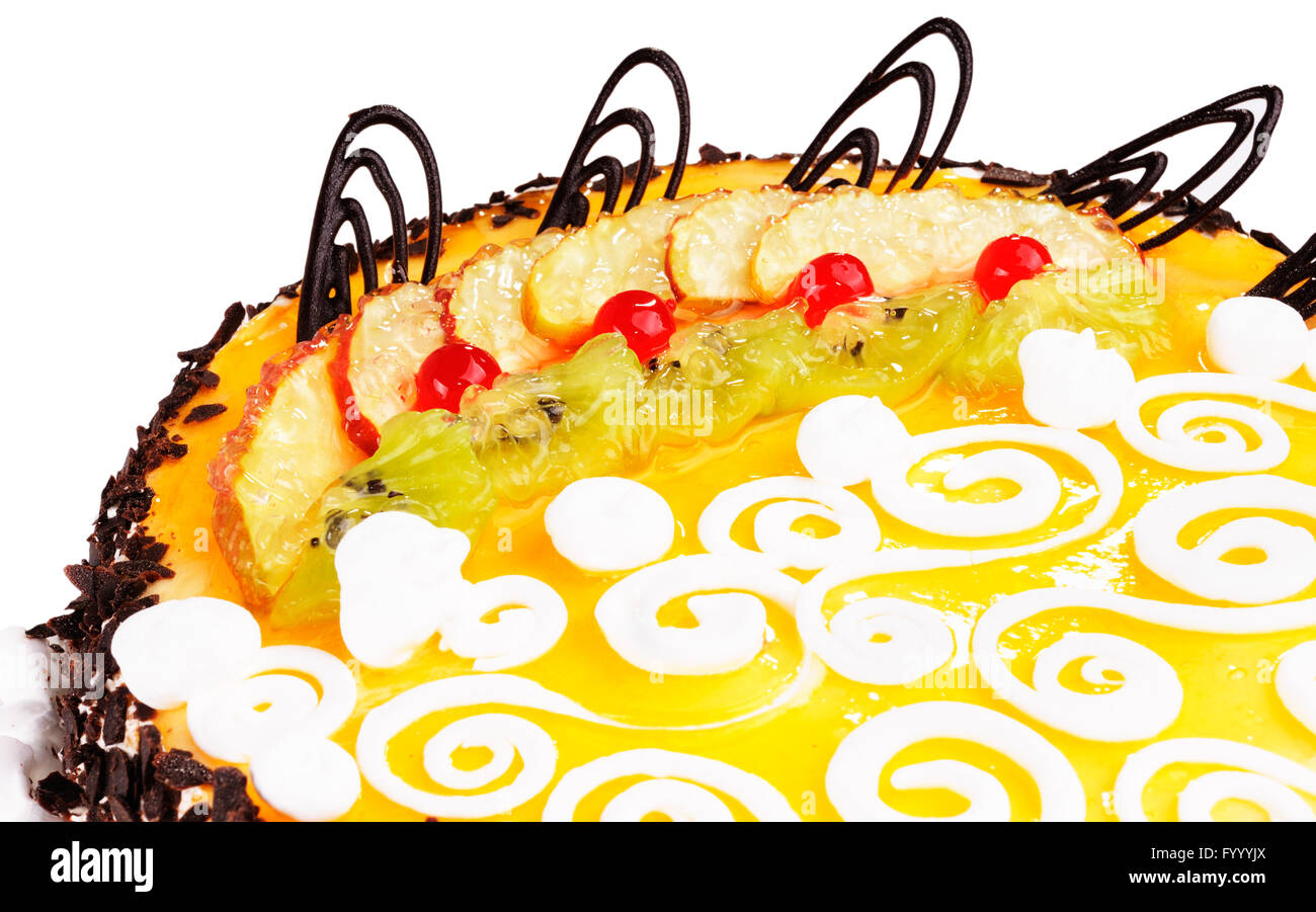 Sweet cake with sugared fruit Stock Photo Alamy