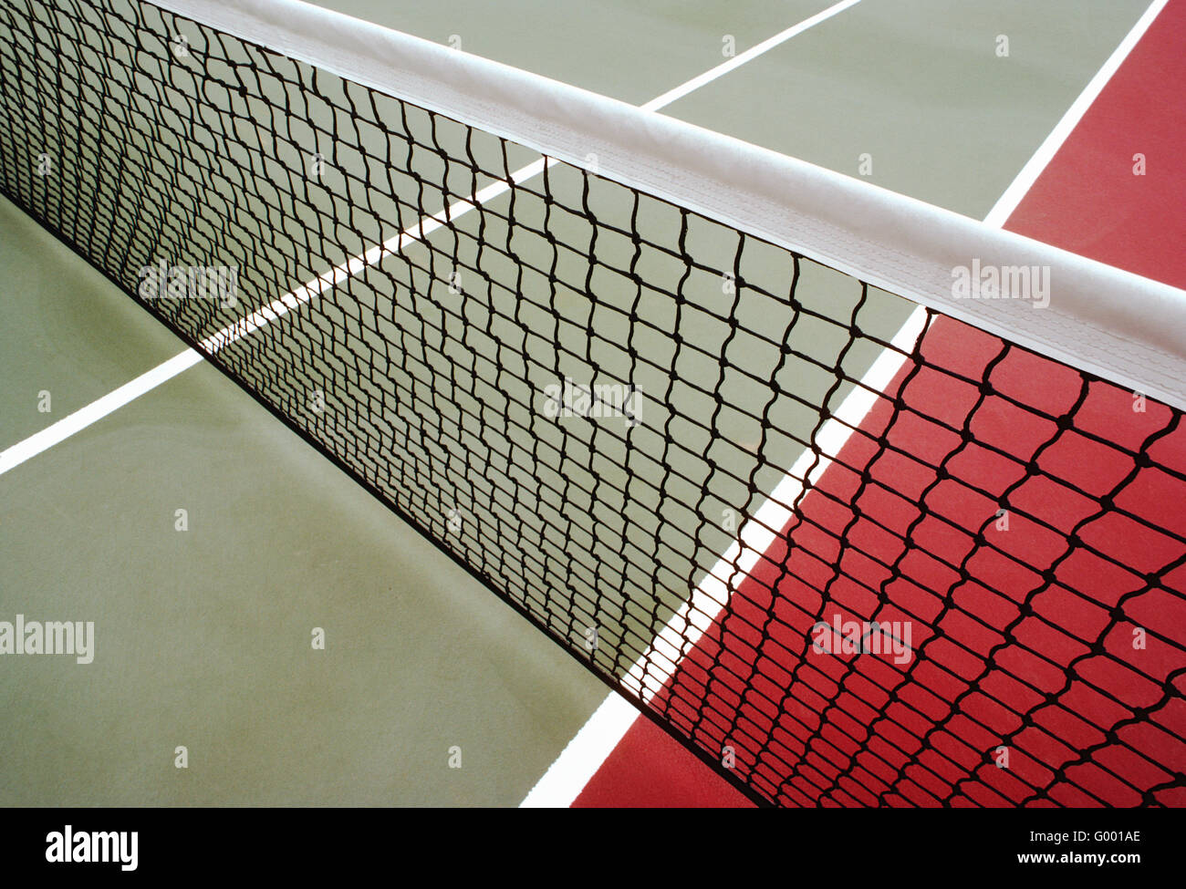 Close-up of tennis court & net Stock Photo