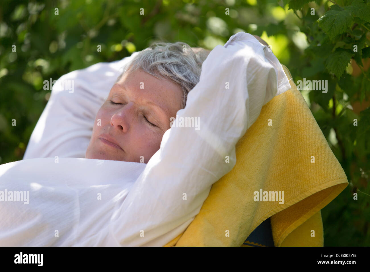 Mature lady sleeping on hi-res stock photography and images - Alamy