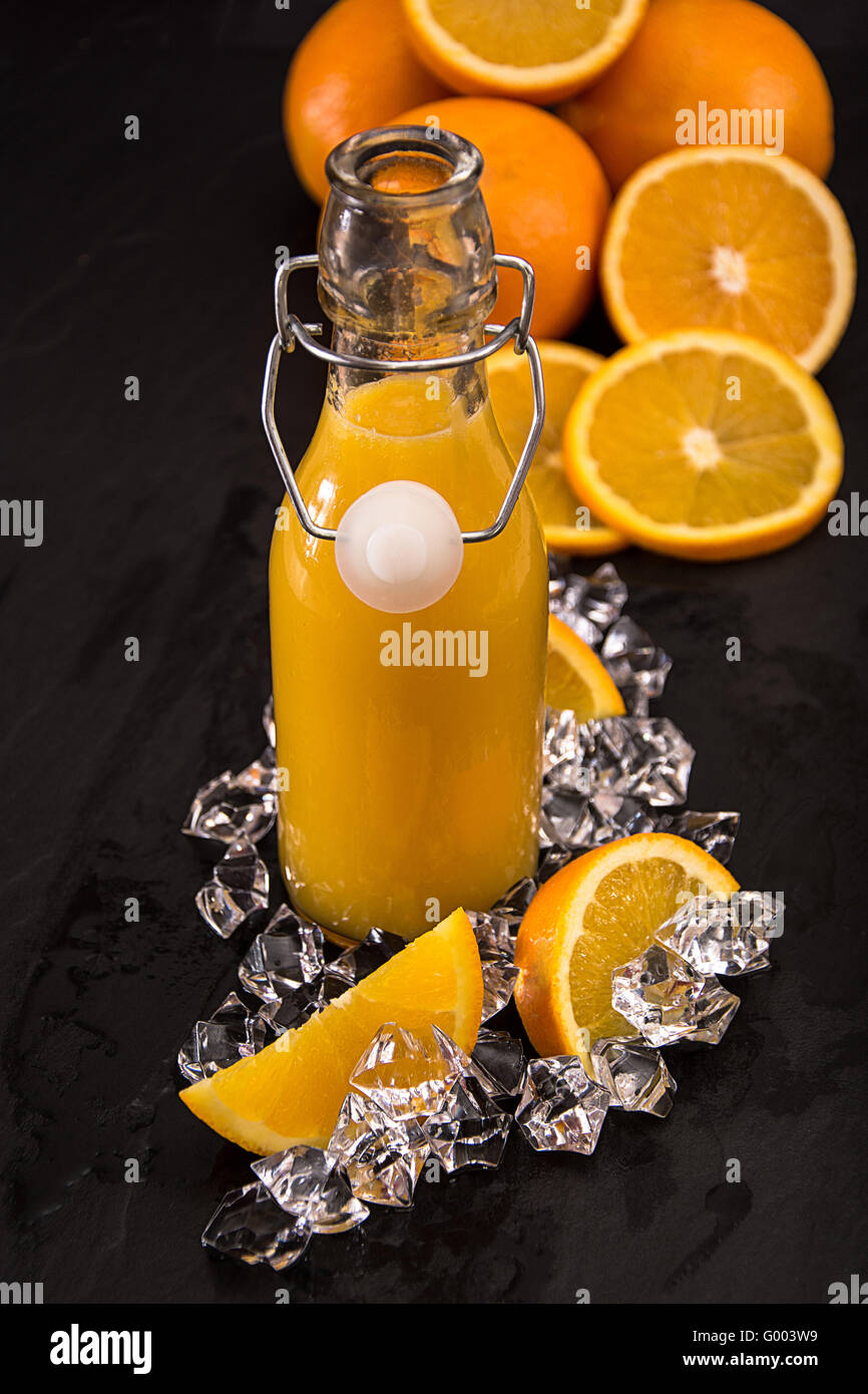 Orange juice in a bottle Stock Photo Alamy