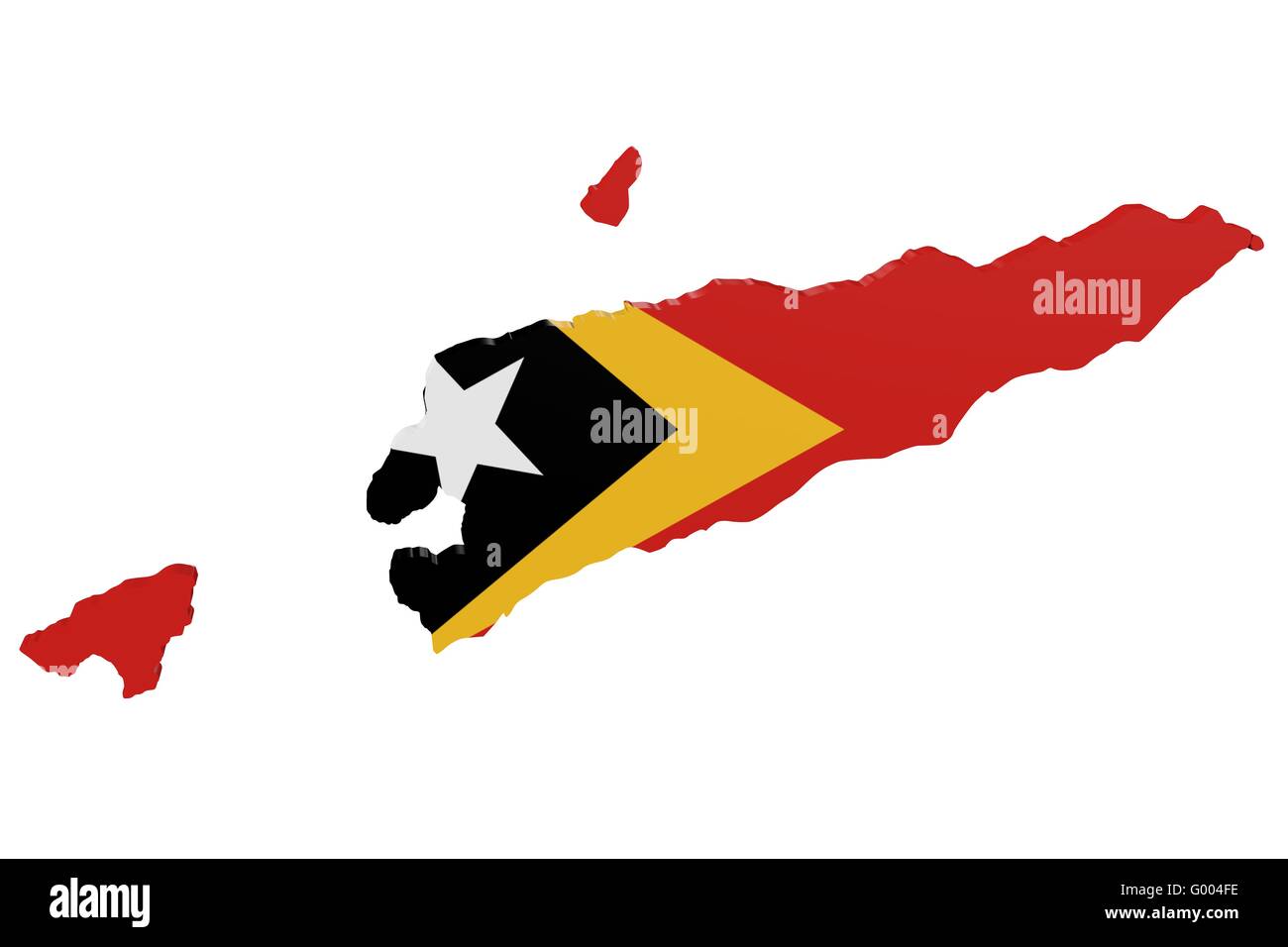 Timorese Flag Map Stock Photo