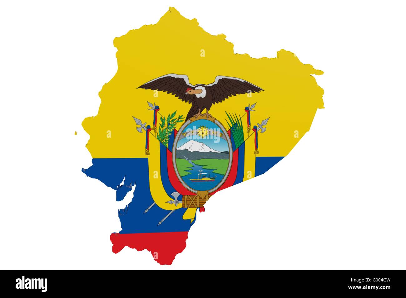 Ecuadorian Flag Map Stock Photo