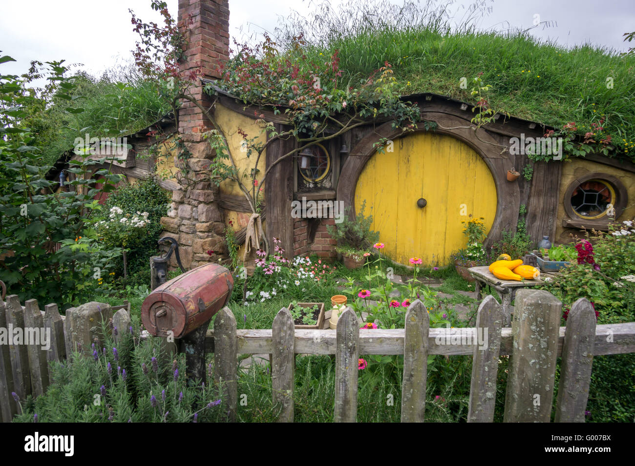 hobbit holes Stock Photo