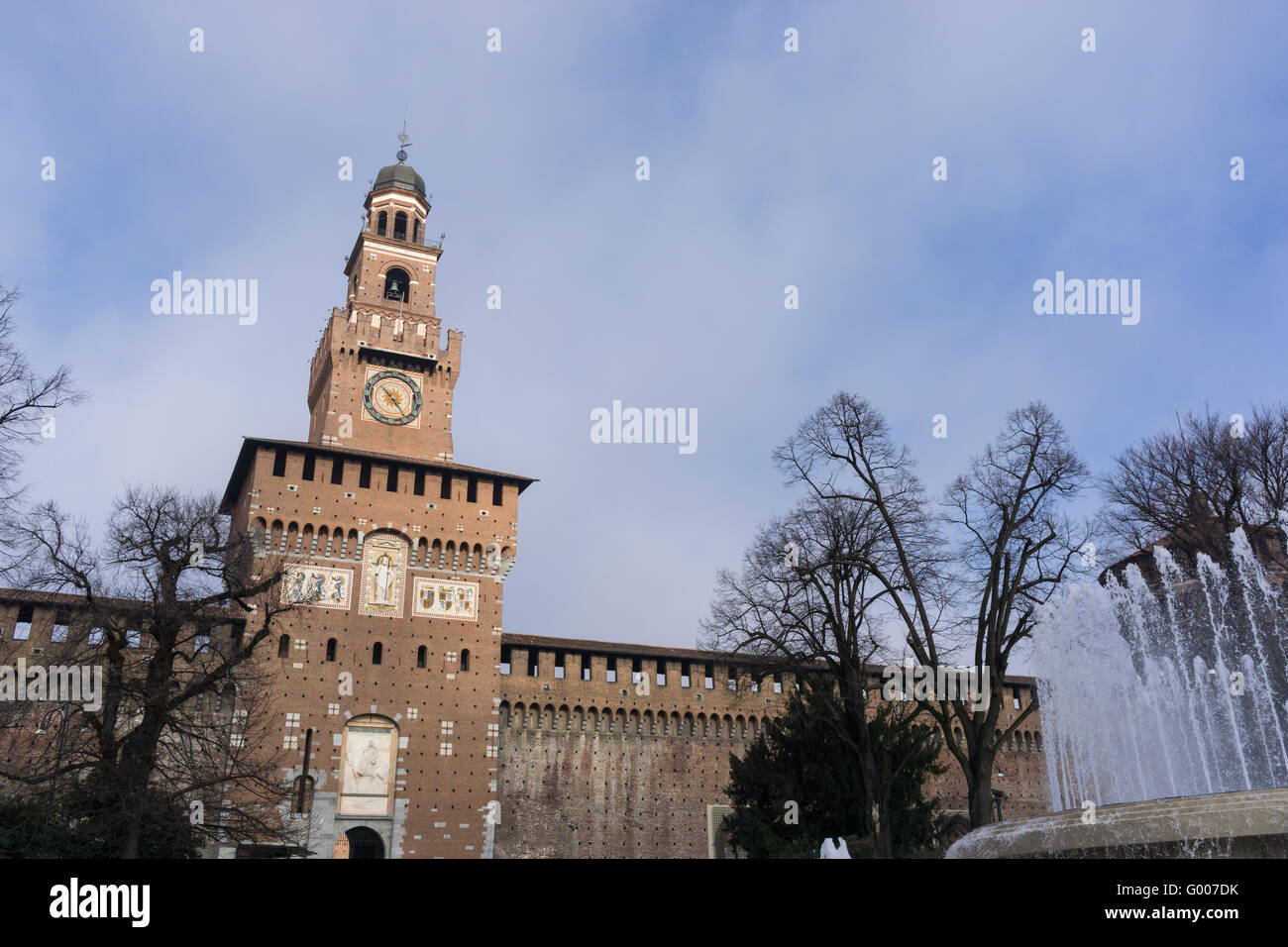 Castle Sforzesco tower Stock Photo Alamy