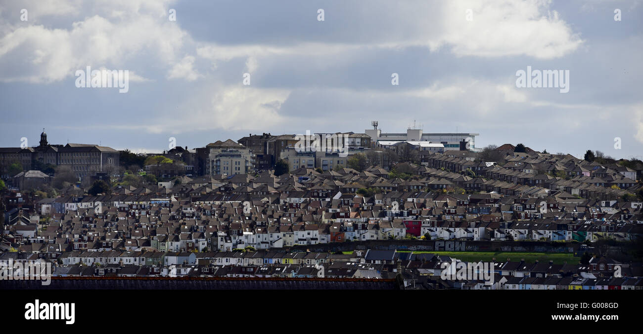 View looking over the Elm Grove area of Brighton Sussex UK Stock Photo