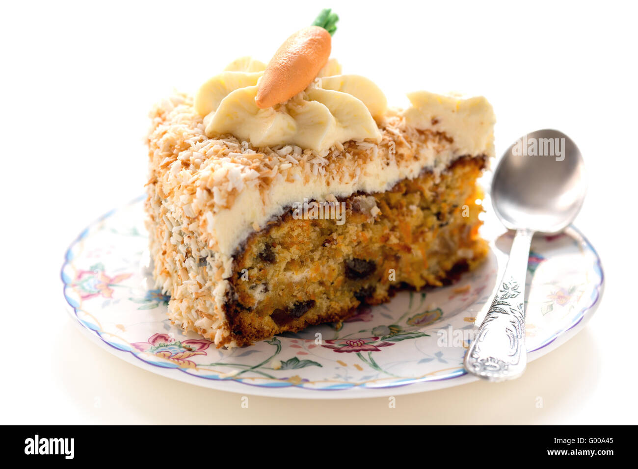 Carrot cake on a plate. Stock Photo