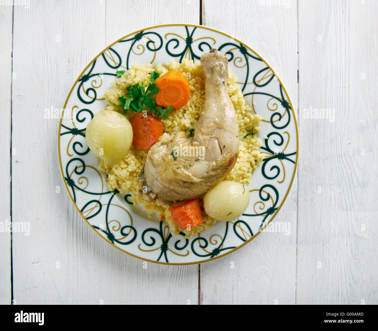 Maftul chicken couscous Stock Photo Alamy