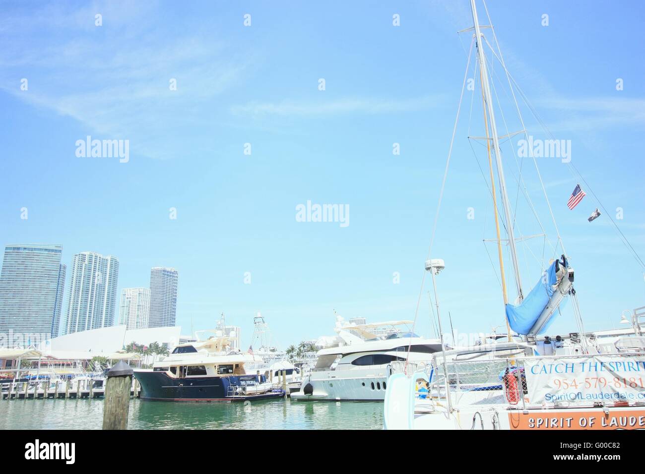 Detail of Miami downtown and pier in Miami, Florida Stock Photo