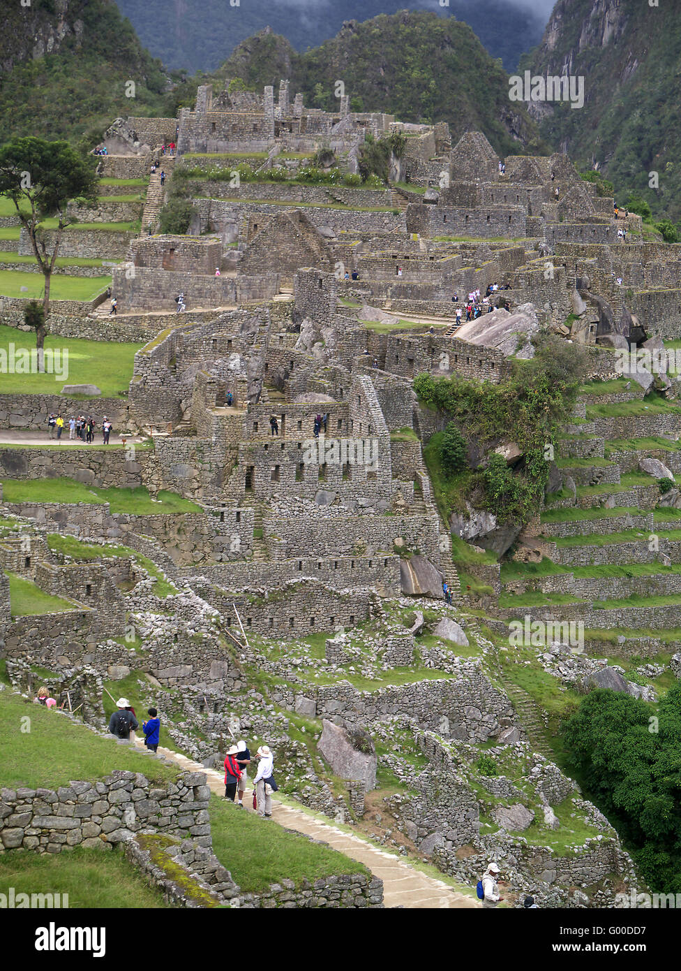 Image of Machu Picchu from above looking down at buildings Stock Photo Alamy