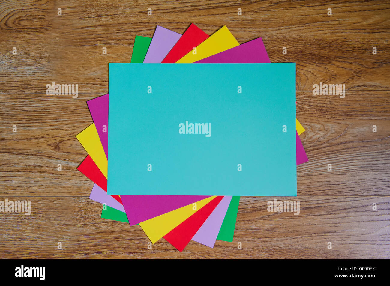 colored paper sheets Stock Photo