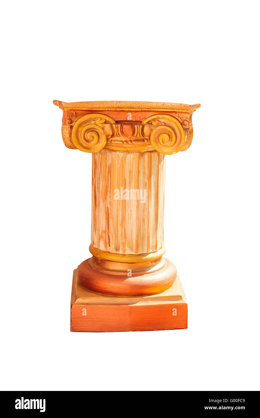 Greek architectural column on a white background. Paths Stock Photo