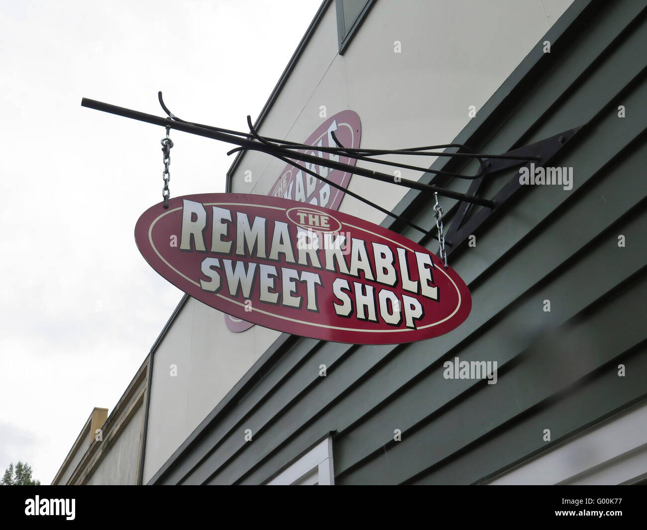 Sweet Shop sign at Arrowtown, Nr Queenstown, South Island, New Zealand. Stock Photo