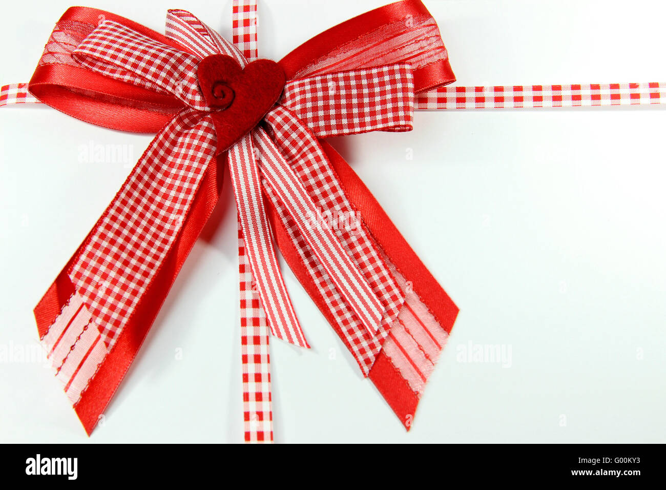 Gift bow with heart Stock Photo