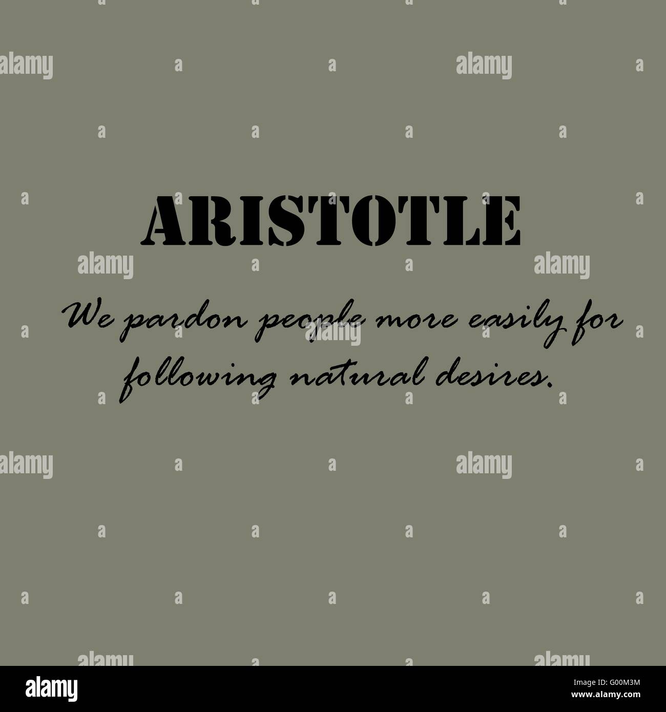 Aristotle Quotes. Aristotle We pardon people... Stock Vector