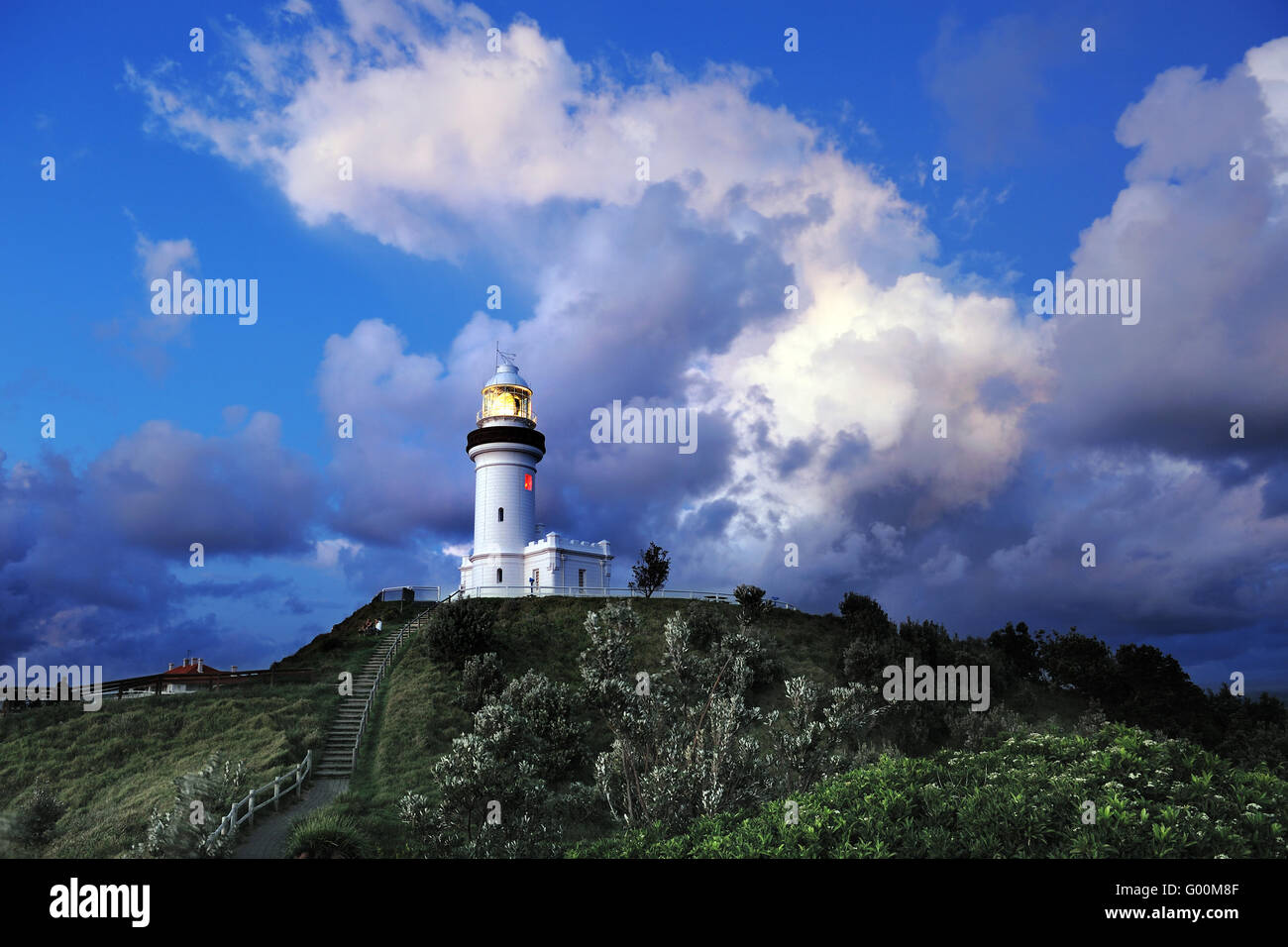 Byron Bay lighthouse on the cliff Stock Photo