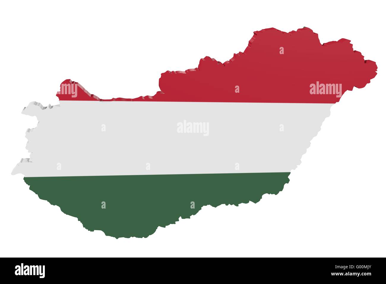 Hungarian Flag Map Stock Photo