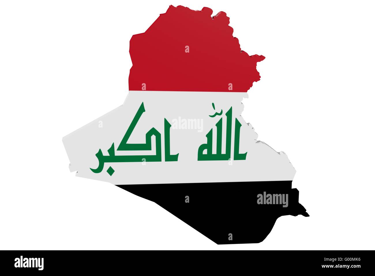 Iraqi Flag Map Stock Photo