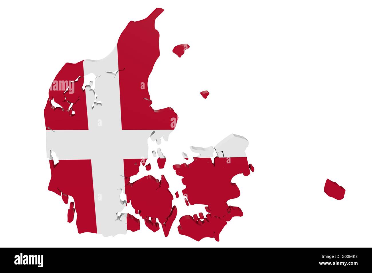 Danish Flag Map Stock Photo - Alamy