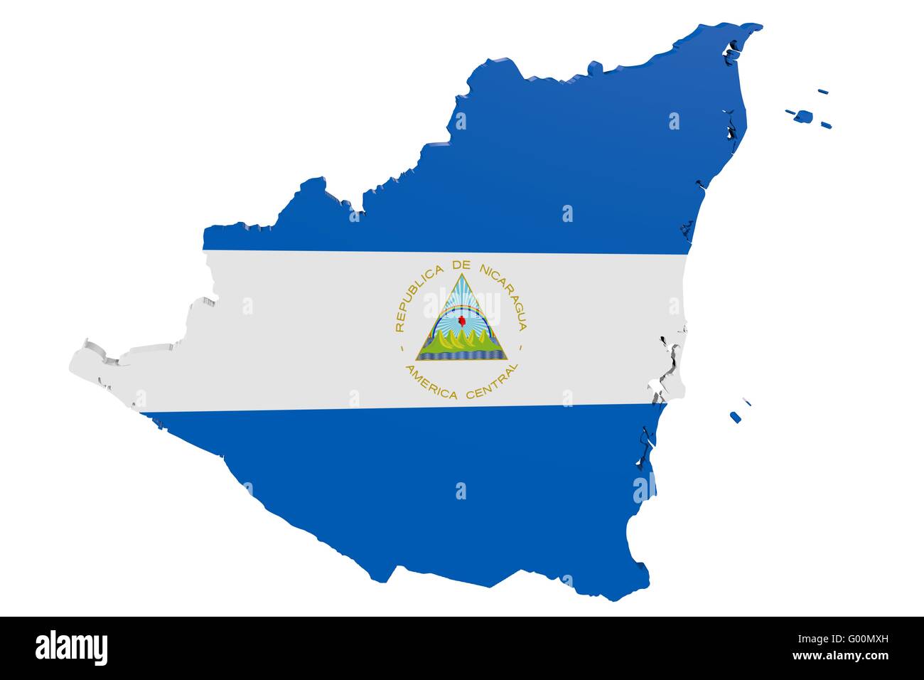 Nicaraguan Flag Map Stock Photo Alamy