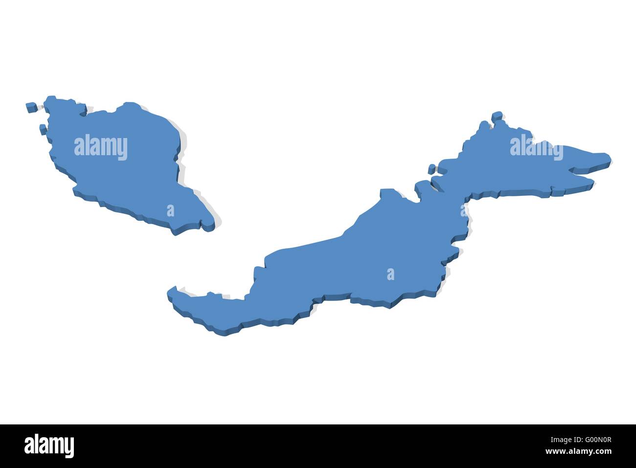 Malaysia Map Stock Photo