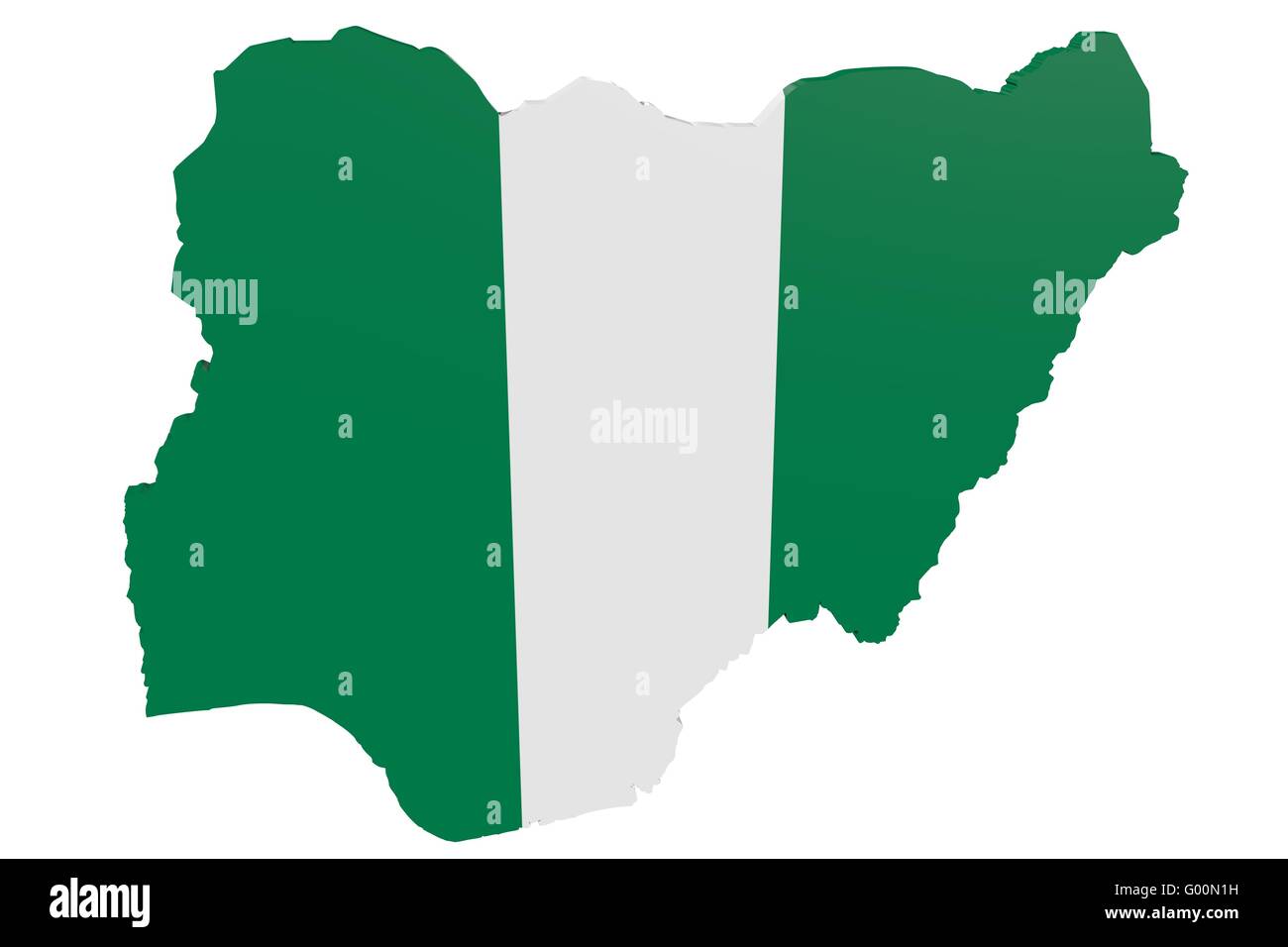 Nigerian Flag Map Stock Photo Alamy