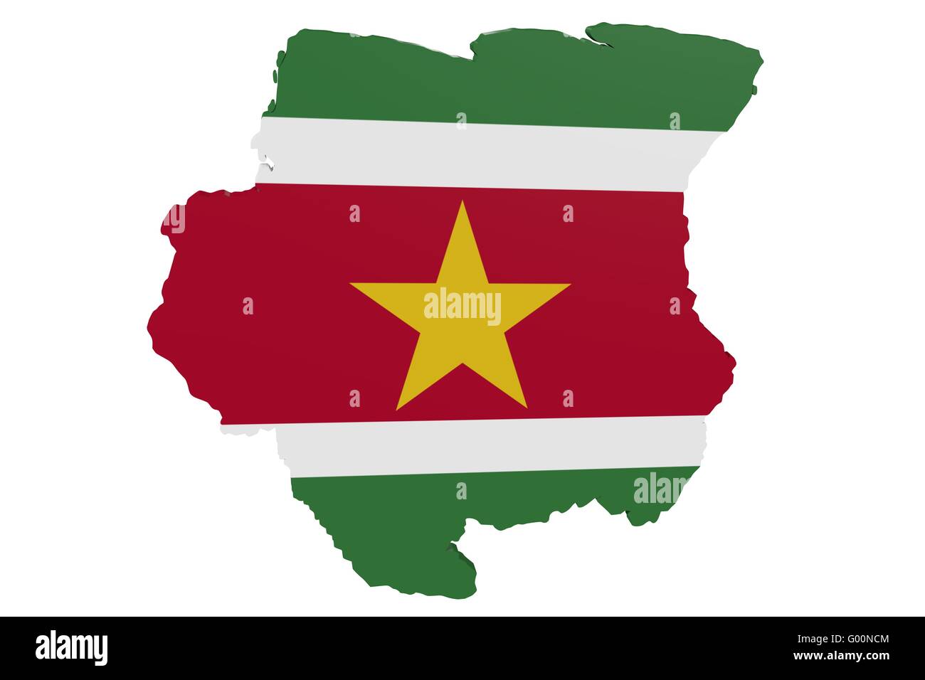 Surinamese Flag Map Stock Photo