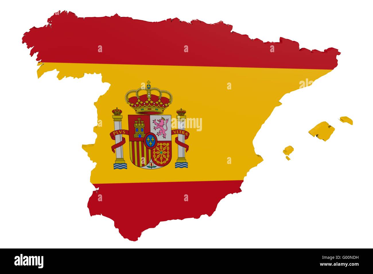 Spanish Flag Map Stock Photo Alamy