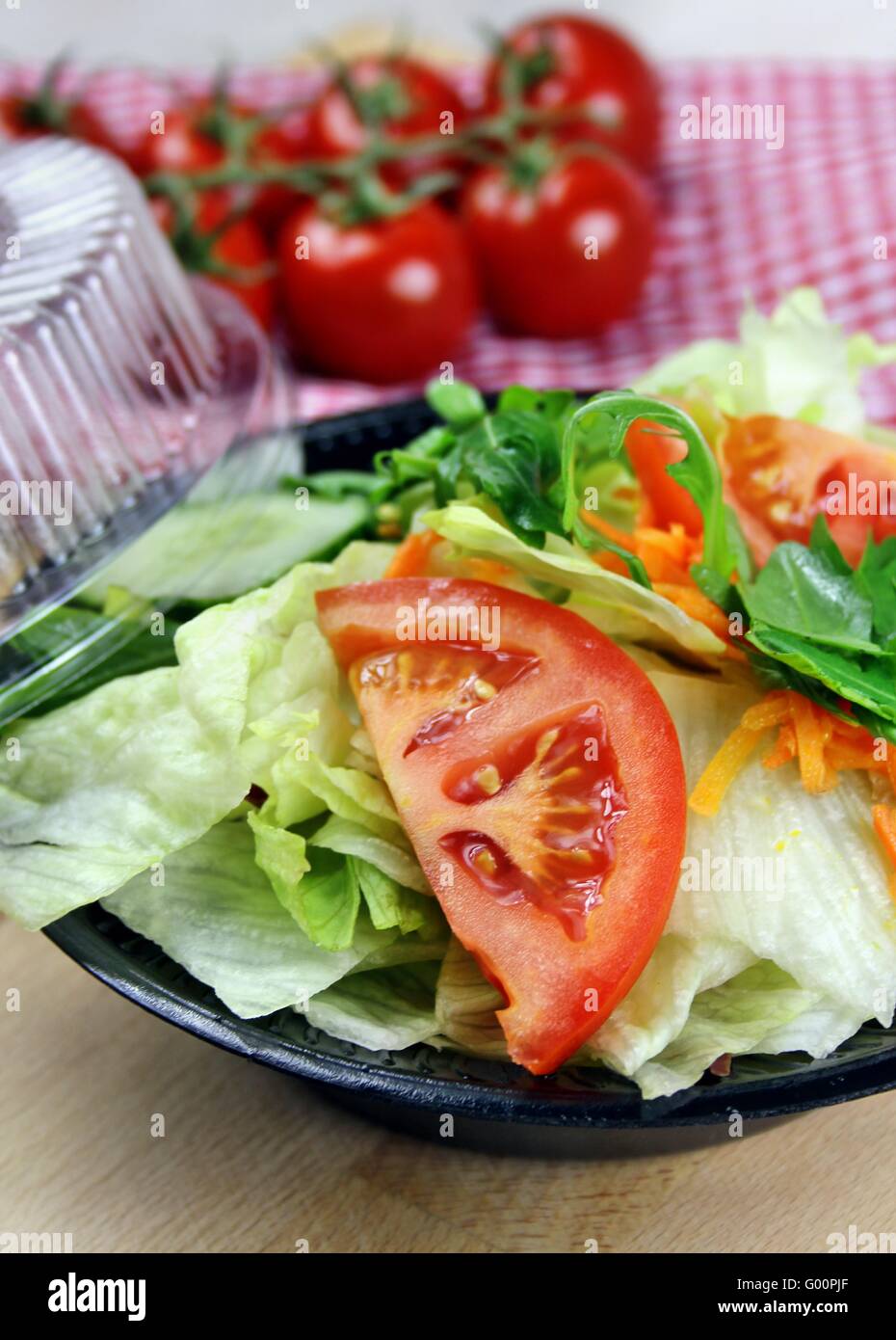 Mixed Salad from delivery service Stock Photo