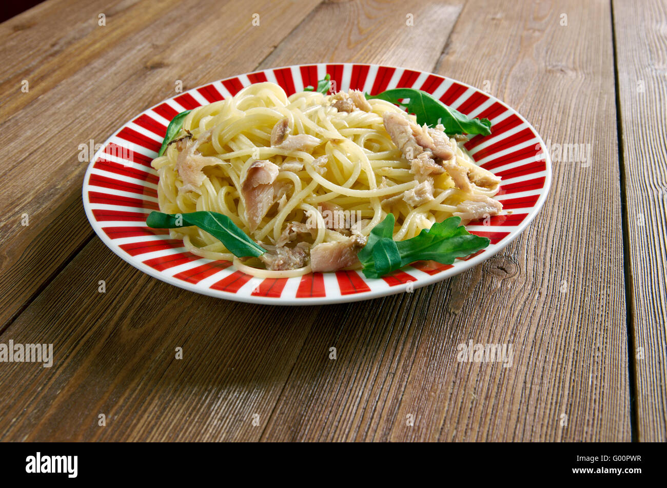 spaghetti con baccala Stock Photo