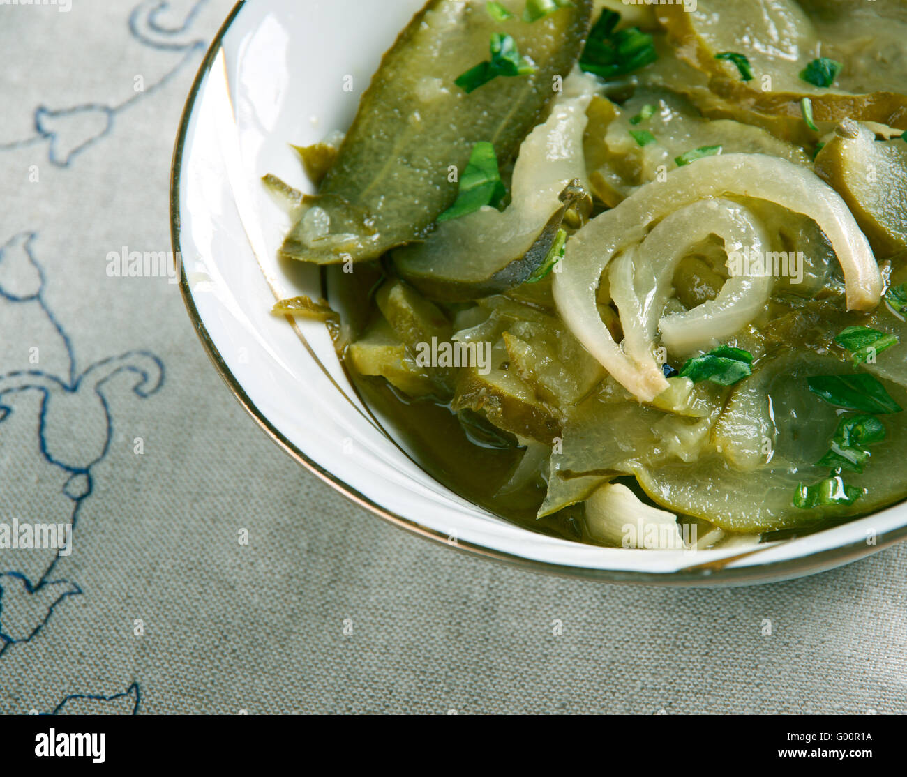 salad of pickled cucumbers Stock Photo