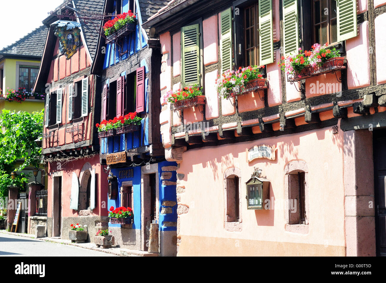 Typical houses in Alsace Stock Photo Alamy