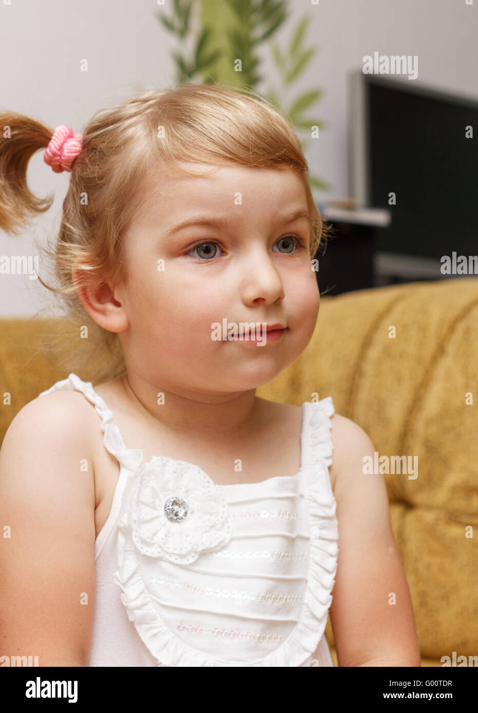 Portrait of the girl at home Stock Photo Alamy