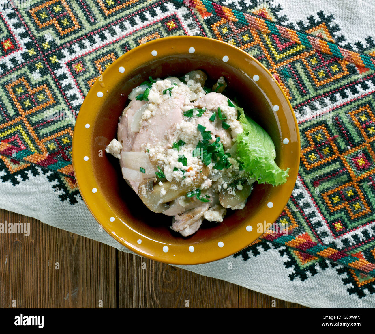 guruli - Georgian dish. chicken on Guria Stock Photo