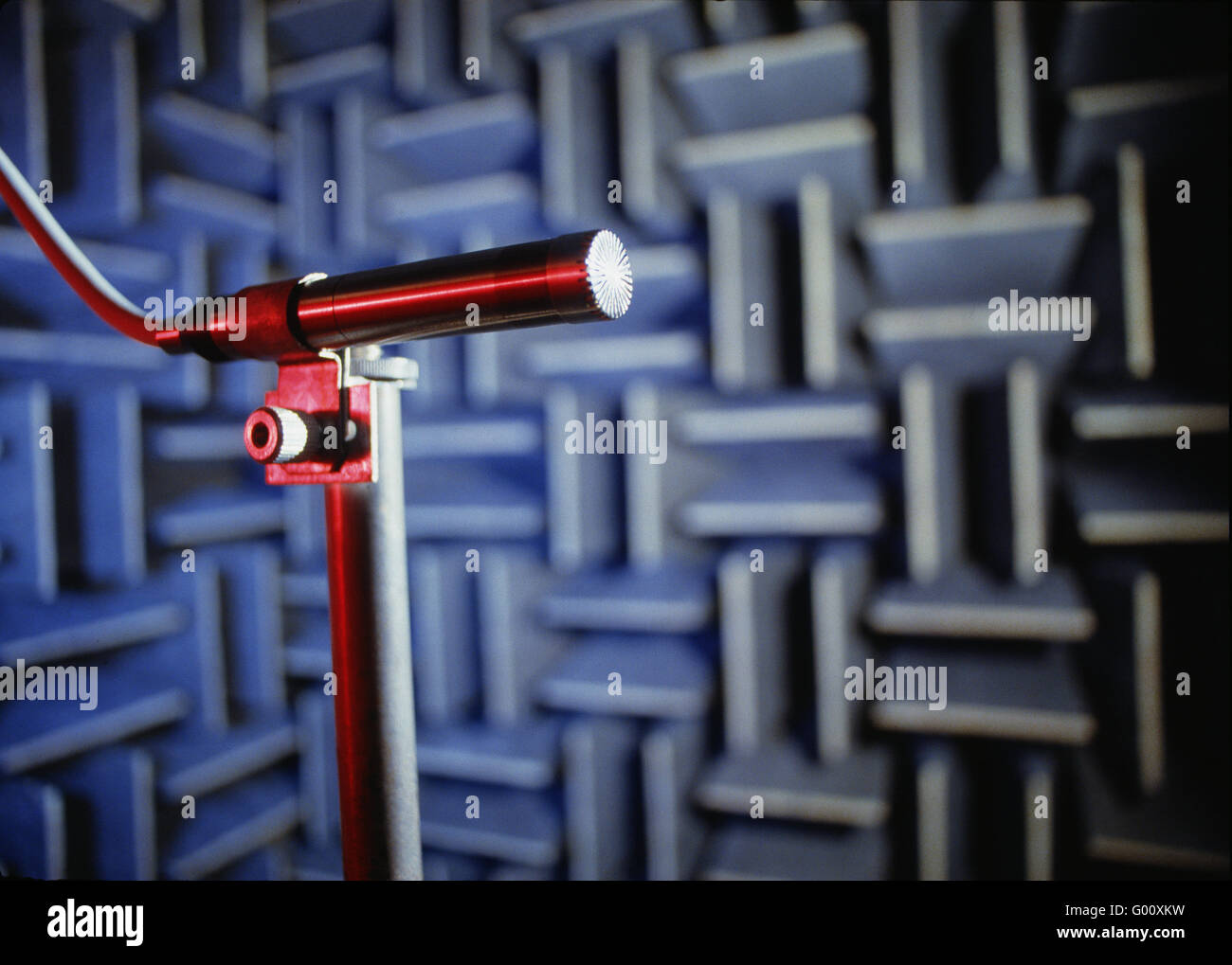 microphone in a anechoic room Stock Photo