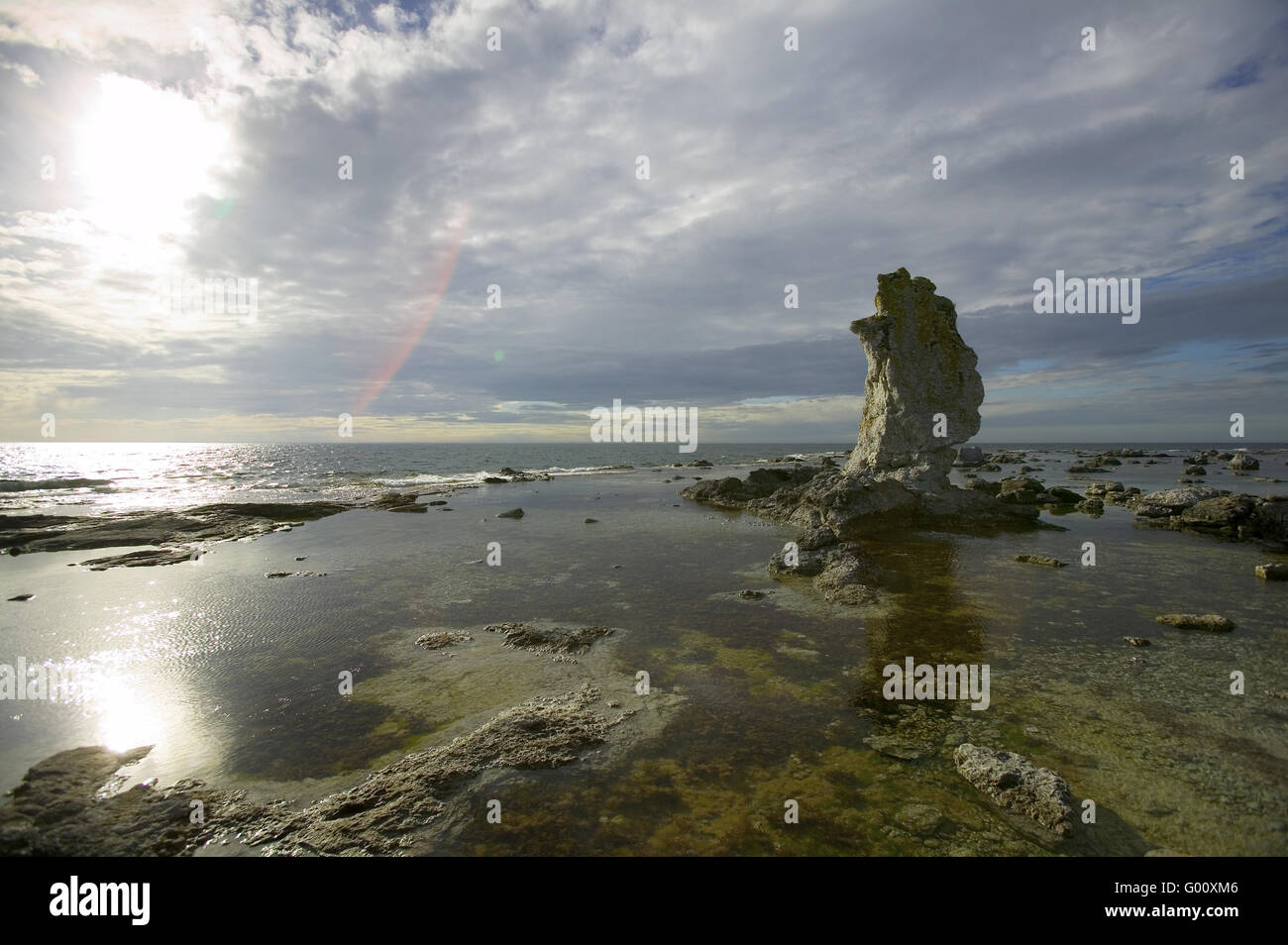 Raukar on Gotland, Sweden Stock Photo