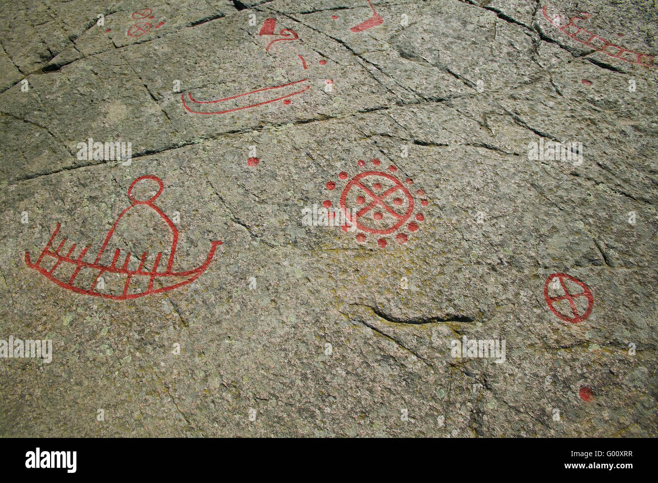 historical rock drawings Stock Photo