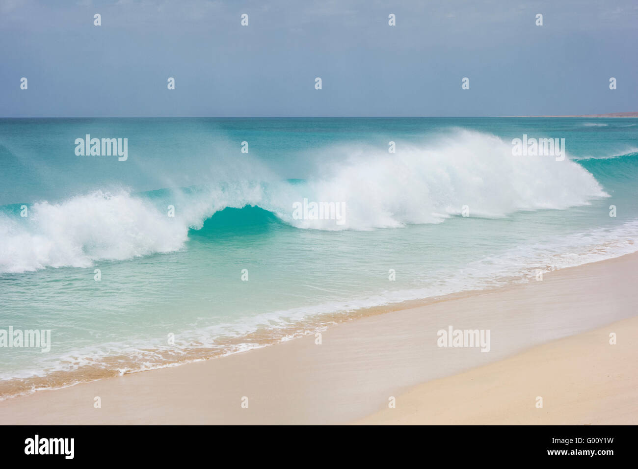 Big waves, near Curral Velho, Boa Vista, Cape Verde Stock Photo