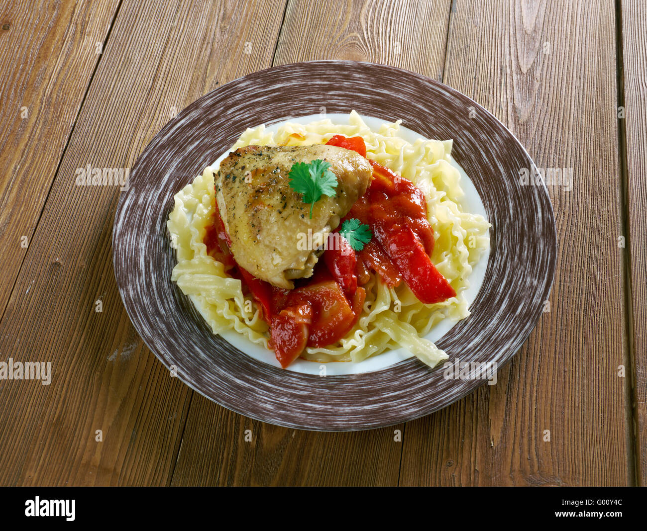 Mom’s Chicken Paprika - Originally a Hungarian dish Stock Photo