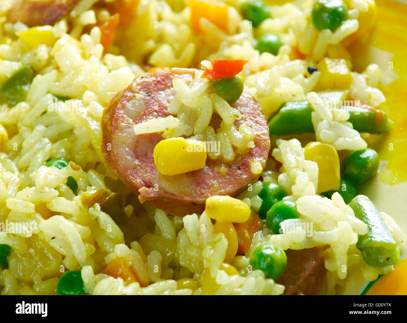 Arroz a la valenciana - Traditional Spanish paella Stock Photo - Alamy