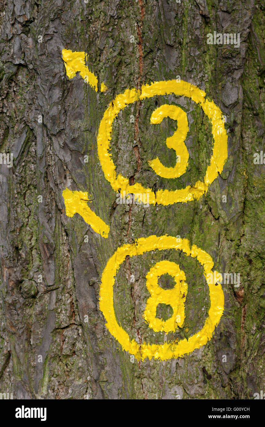 trekking trail sign Stock Photo