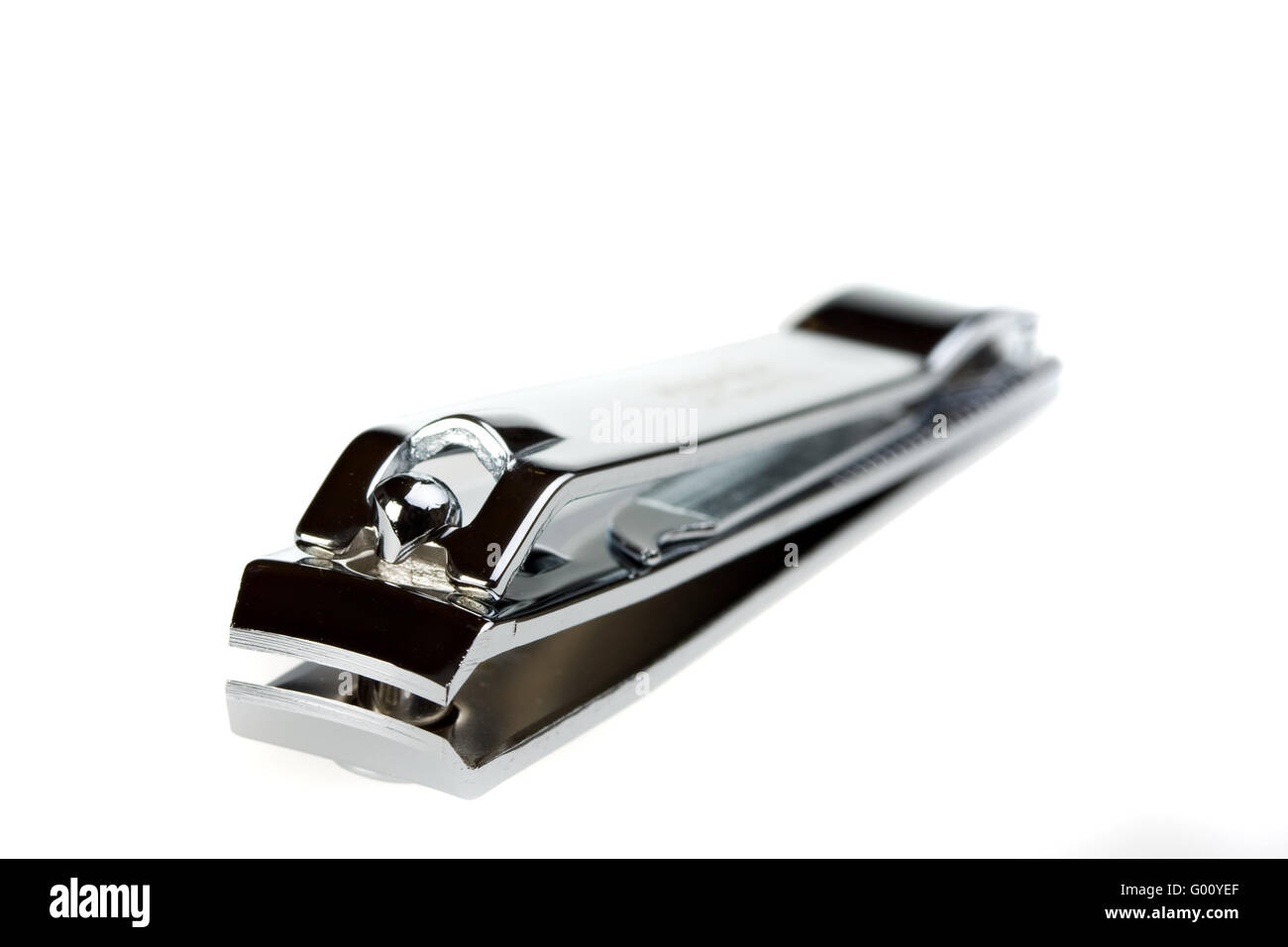 closeup of a nail clipper on white background Stock Photo