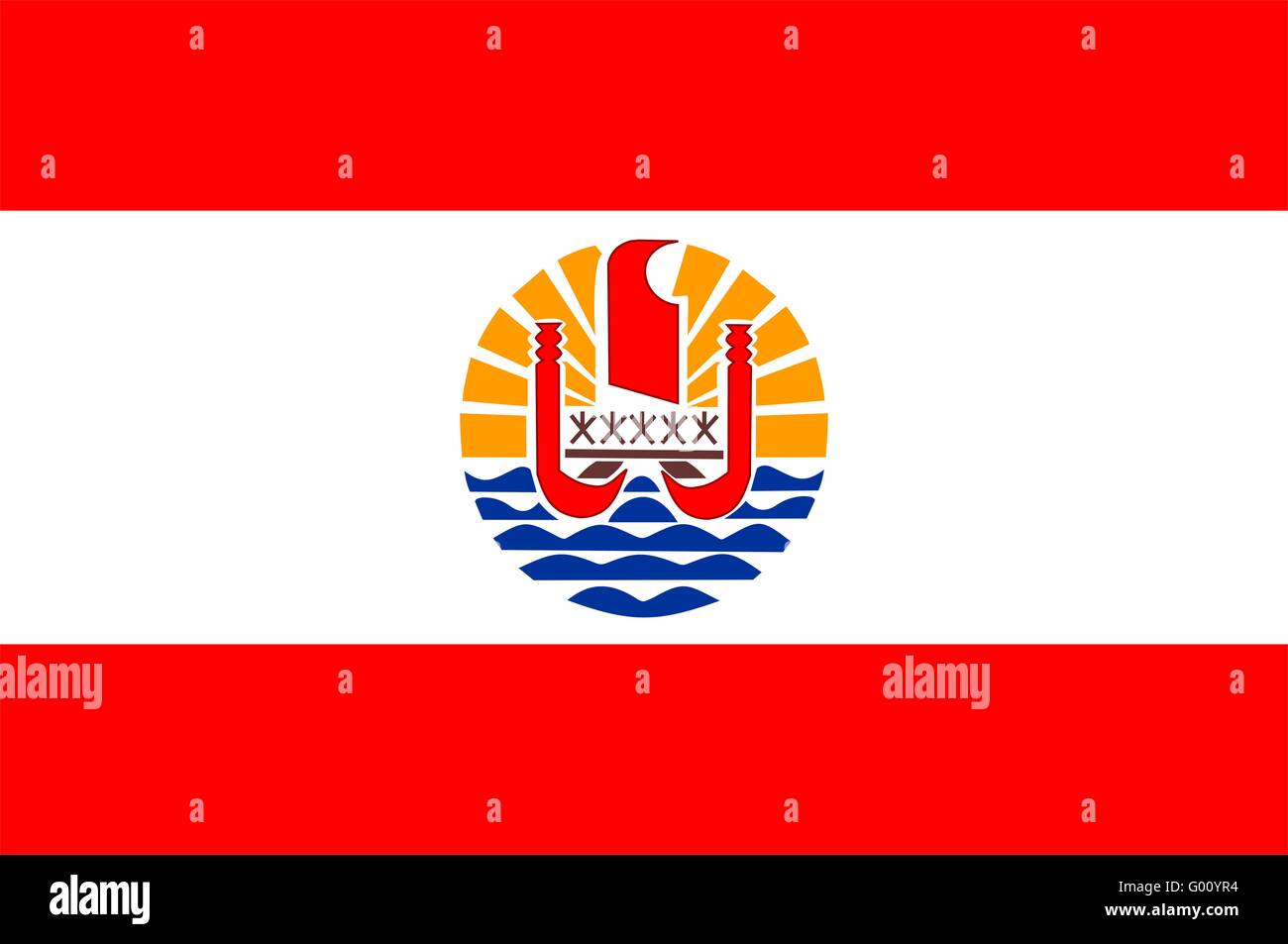 French Polynesia Flag Stock Photo