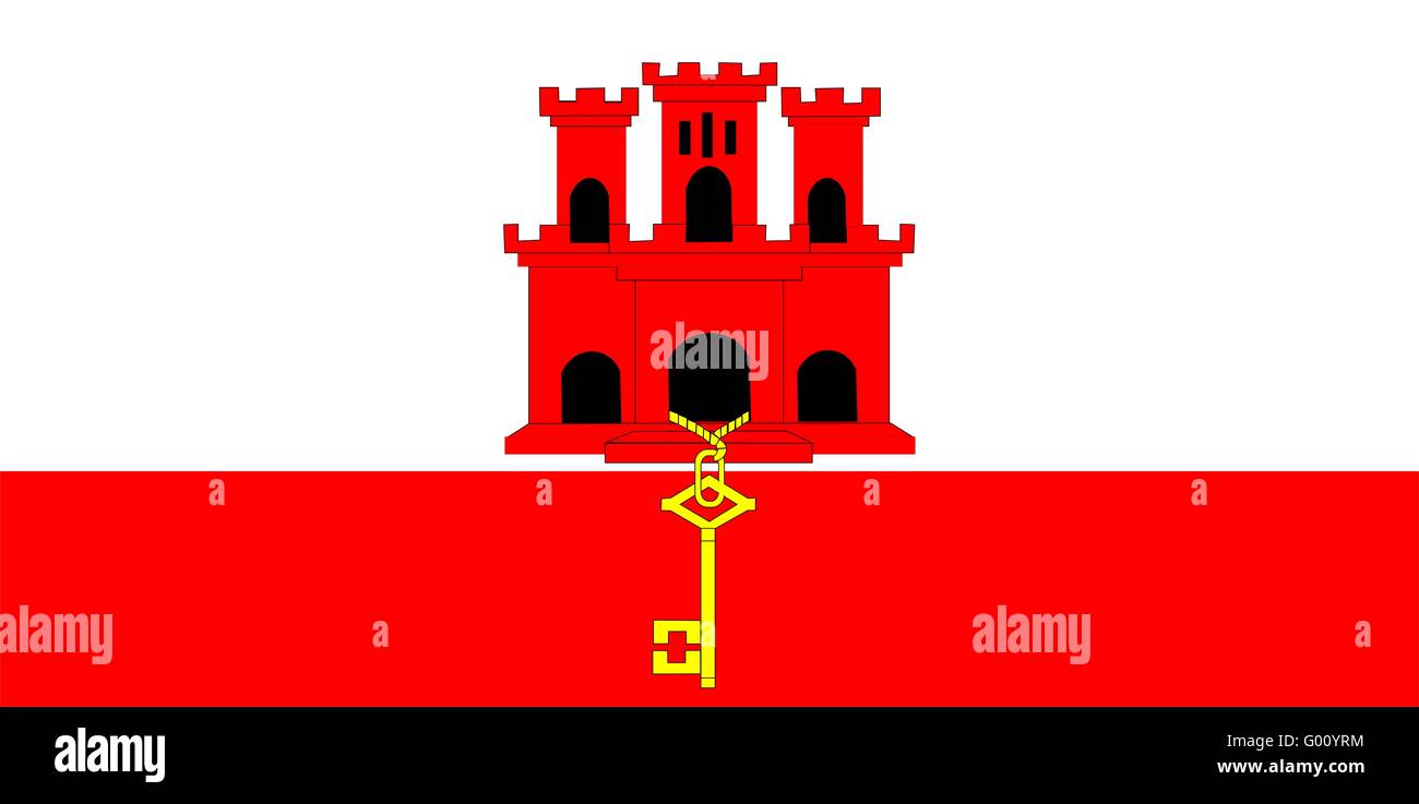 Flag Of Gibraltar Stock Photo