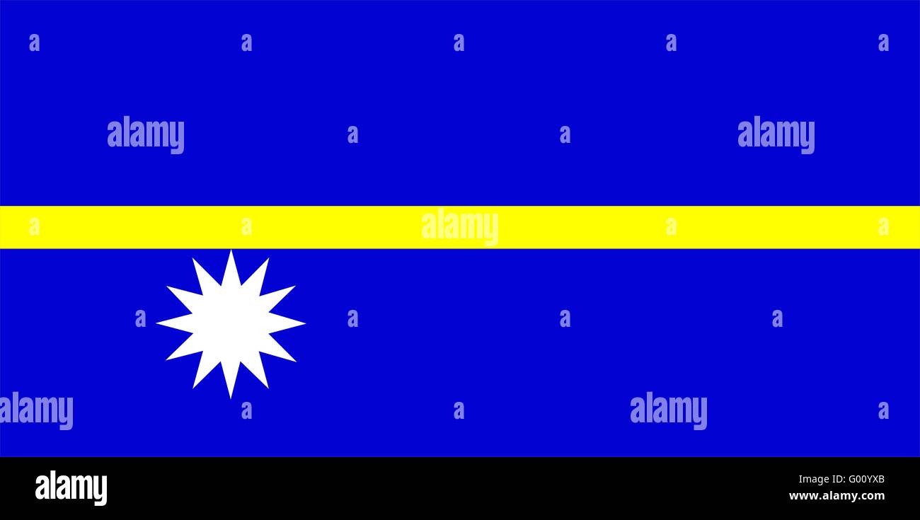 Nauru flag Stock Photo