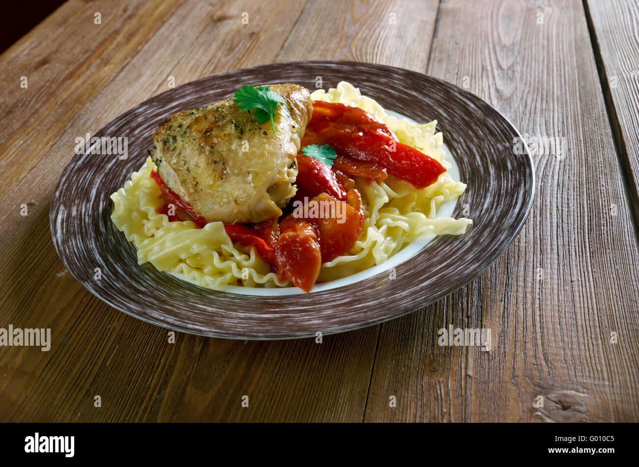 Mom’s Chicken Paprika - Originally a Hungarian dish Stock Photo