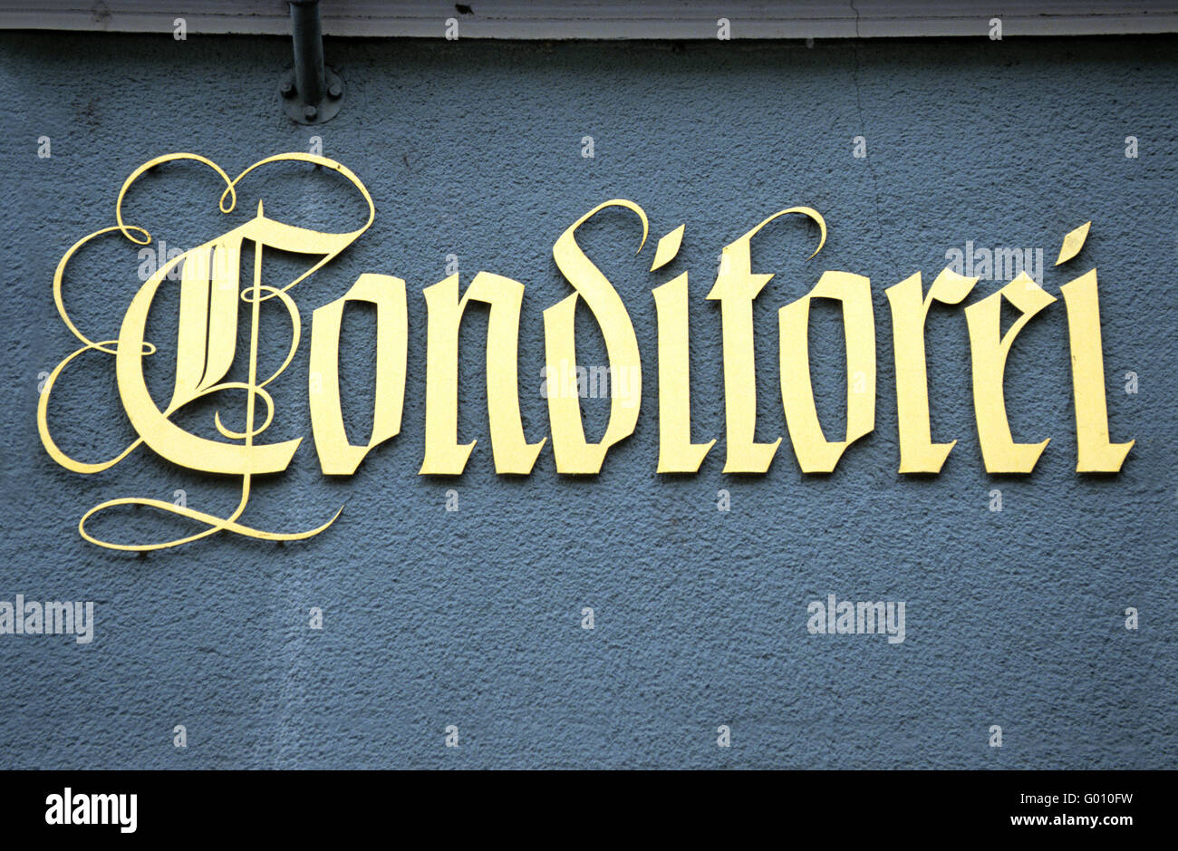 Confectionery (Conditorei, lettering on house wall Stock Photo
