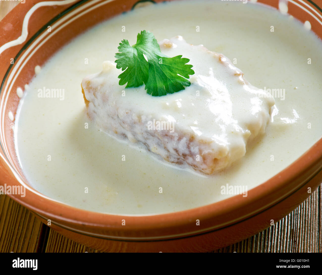 Sere soup - Belizean Coconut Seafood Soup . Belize Cuisine. Stock Photo
