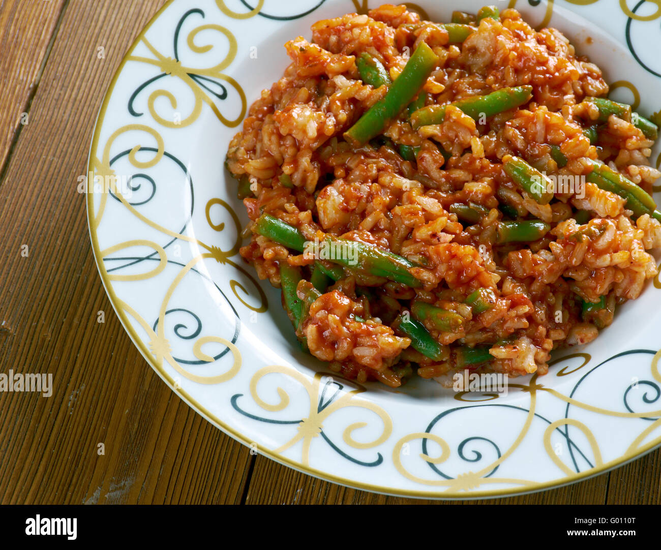 Lubia Polo Persian Green Bean Rice Stock Photo Alamy