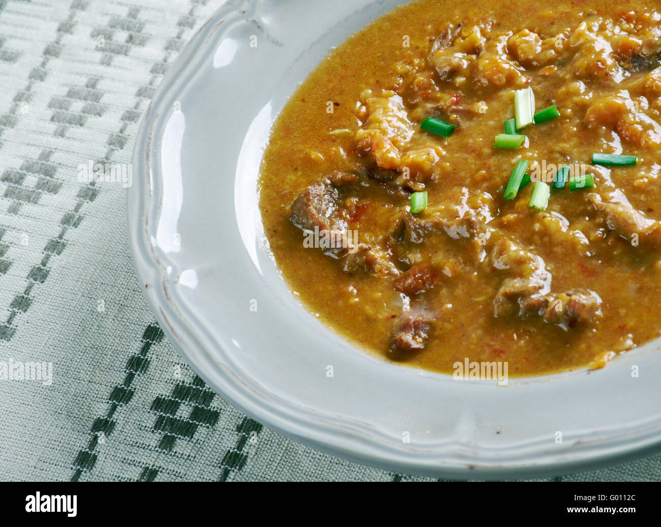 Gebundene Ochsenschwanzsuppe -German  Oxtail soup Stock Photo